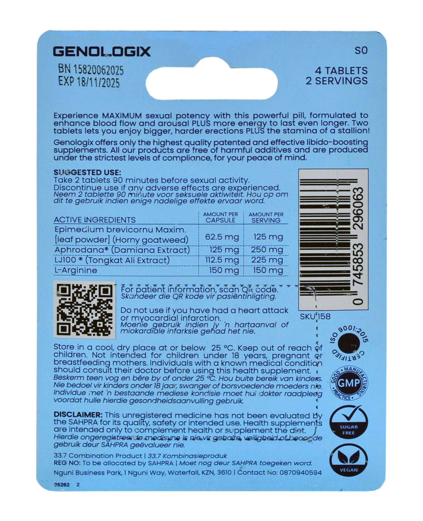 Genologix - HE | HIM POTENCY ™ Patented Libido Booster