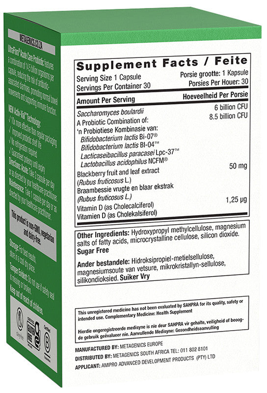 Metagenics UltraFlora Acute Care Probiotic 30's