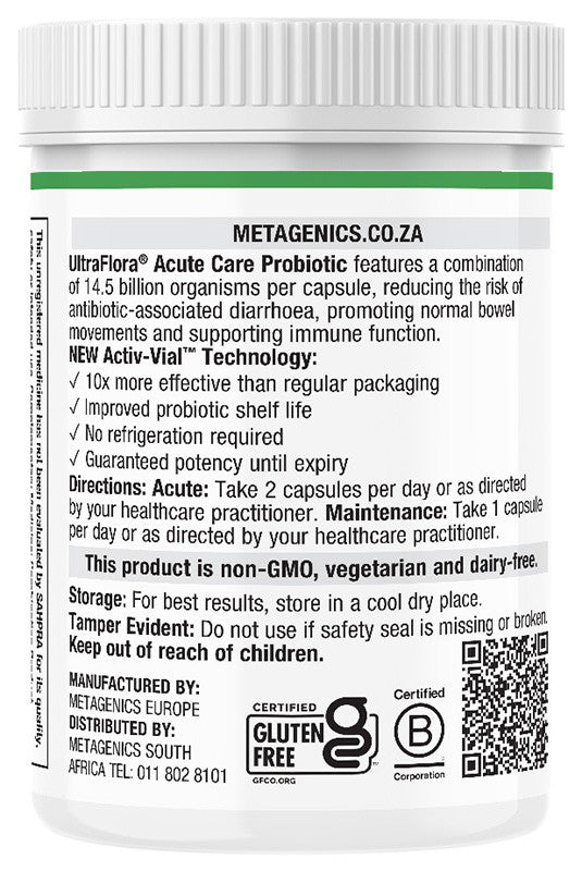 Metagenics UltraFlora Acute Care Probiotic 30's