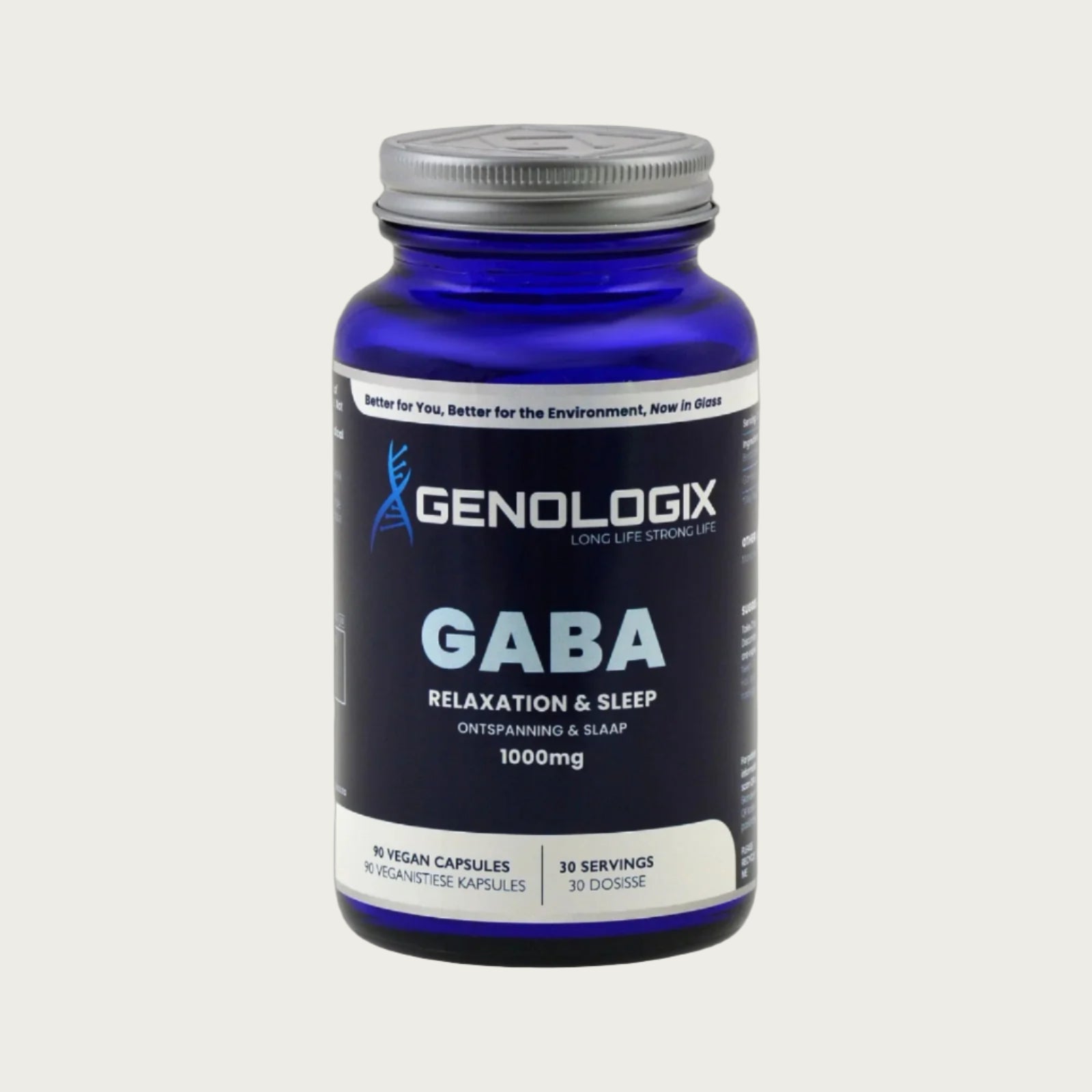 Genologix GABA supplement bottle on a white background