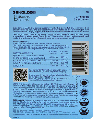 Genologix - HE | HIM POTENCY ™ Patented Libido Booster